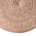 Pouf ottomano rotondo in poliestere da interno/esterno – Poggiapiedi 18x18x12