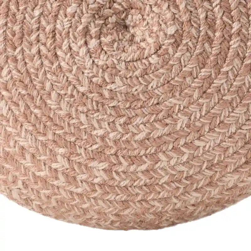 Pouf ottomano rotondo in poliestere da interno/esterno – Poggiapiedi 18x18x12