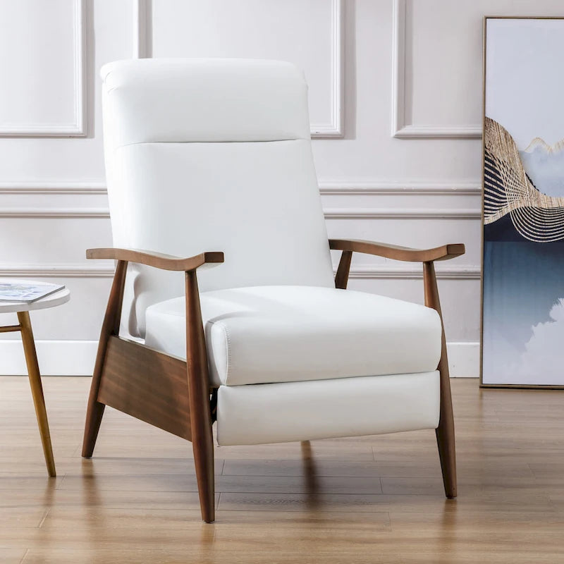 Poltrona reclinabile push-back imbottita con telaio in legno – Poltrona da salotto