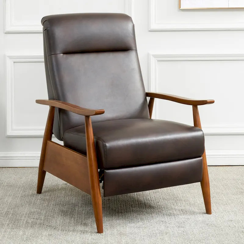 Poltrona reclinabile push-back imbottita con telaio in legno – Poltrona da salotto