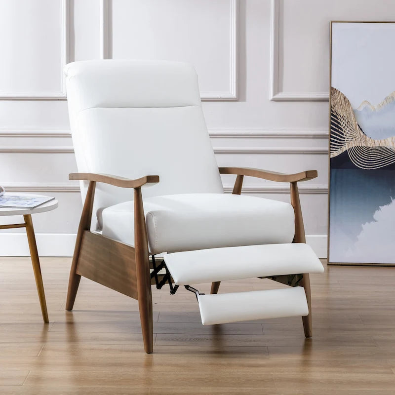 Poltrona reclinabile push-back imbottita con telaio in legno – Poltrona da salotto