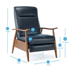Poltrona reclinabile push-back imbottita con telaio in legno – Poltrona da salotto