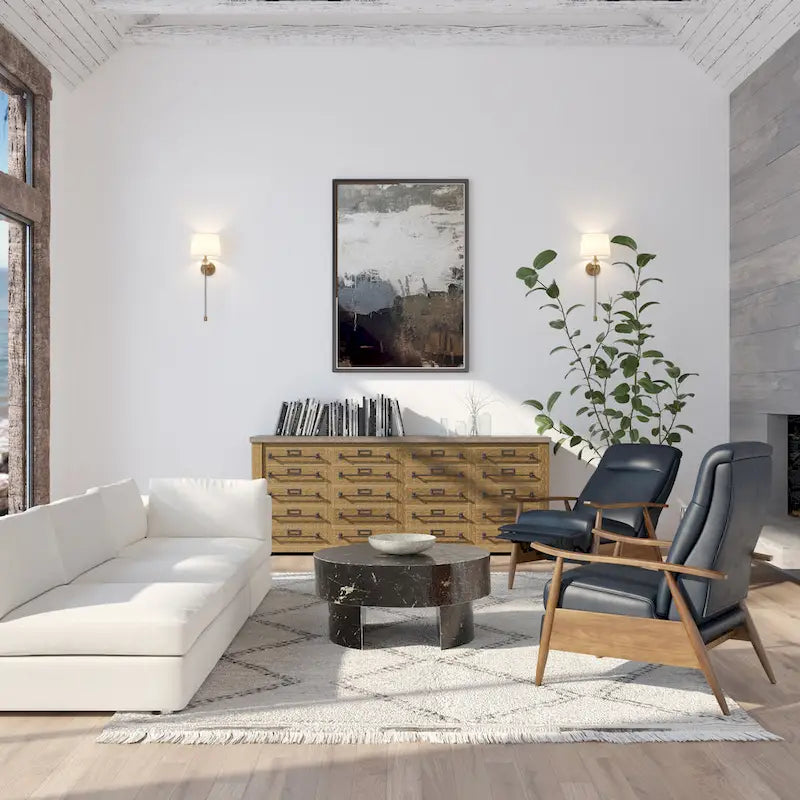 Poltrona reclinabile push-back imbottita con telaio in legno – Poltrona da salotto