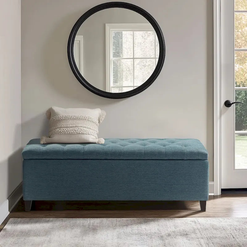 Panca contenitore imbottita capitonné – Panca da ingresso/camera da letto con contenitore a scomparsa