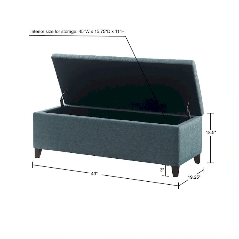 Panca contenitore imbottita capitonné – Panca da ingresso/camera da letto con contenitore a scomparsa