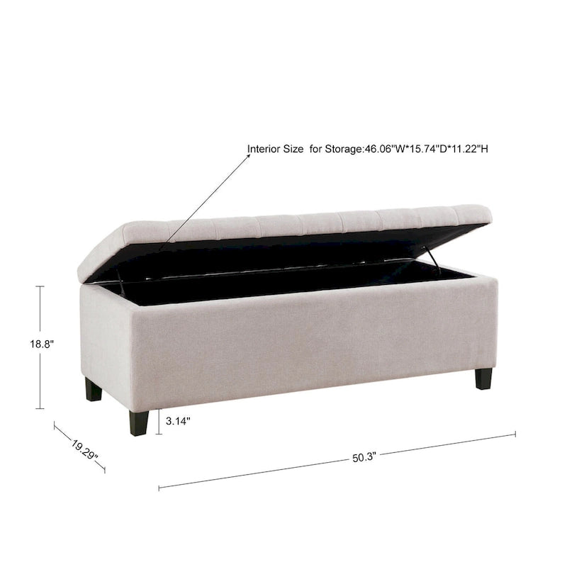 Panca contenitore imbottita capitonné – Panca da ingresso/camera da letto con contenitore a scomparsa