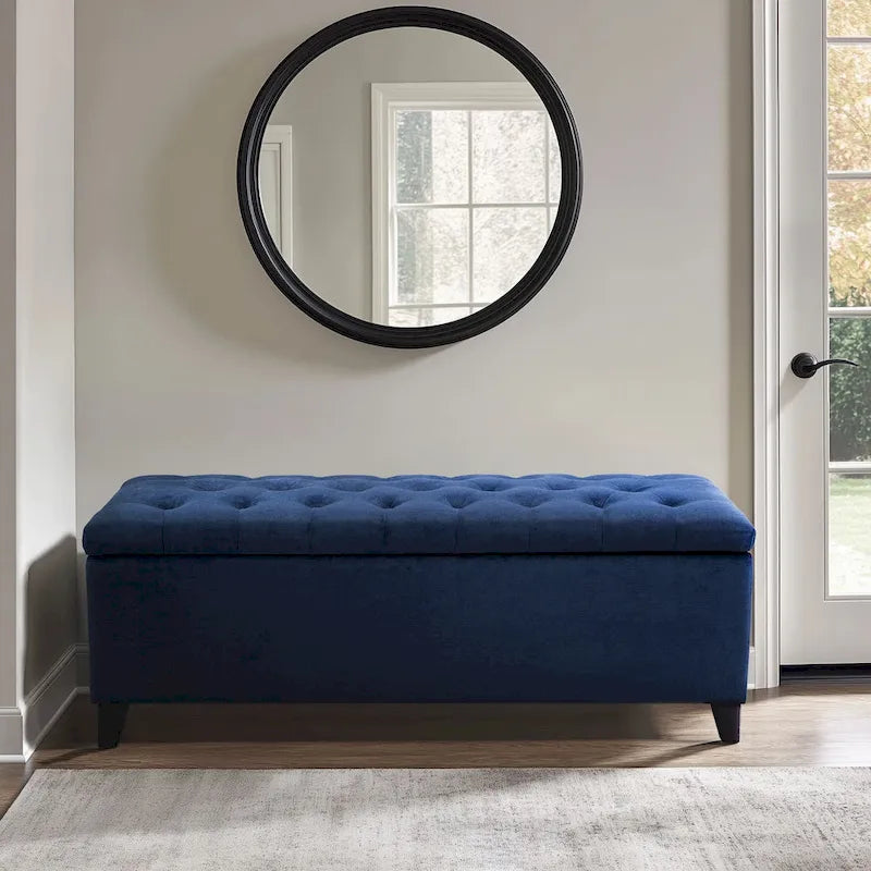 Panca contenitore imbottita capitonné – Panca da ingresso/camera da letto con contenitore a scomparsa