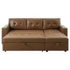 Divano sezionale reversibile con letto estraibile, chaise longue con contenitore nascosto, gambe durevoli,