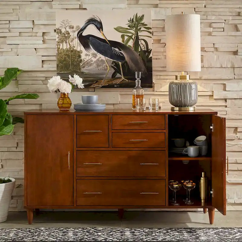 Credenza/Buffet Modernariato Anni '50 – Mobile Contenitore Sala da Pranzo con Gambe Affusolate