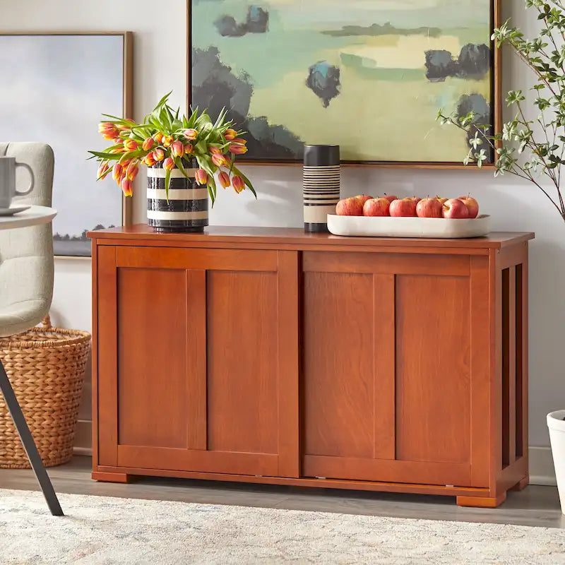 Mobile Contenitore con Ante Scorrevoli Impilabile – Credenza per Sala da Pranzo