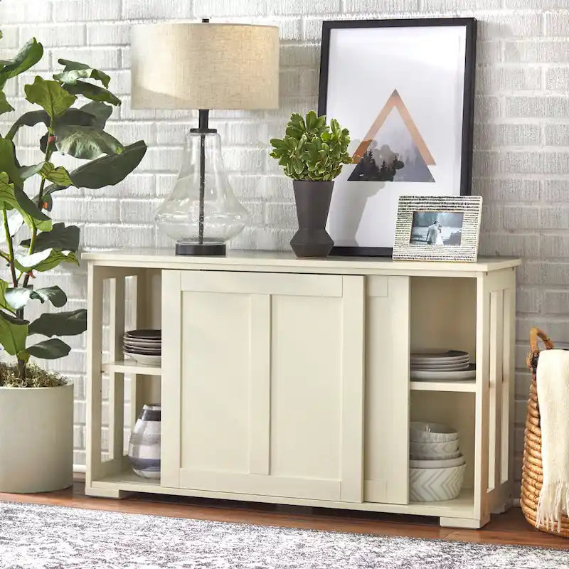 Mobile Contenitore con Ante Scorrevoli Impilabile – Credenza per Sala da Pranzo
