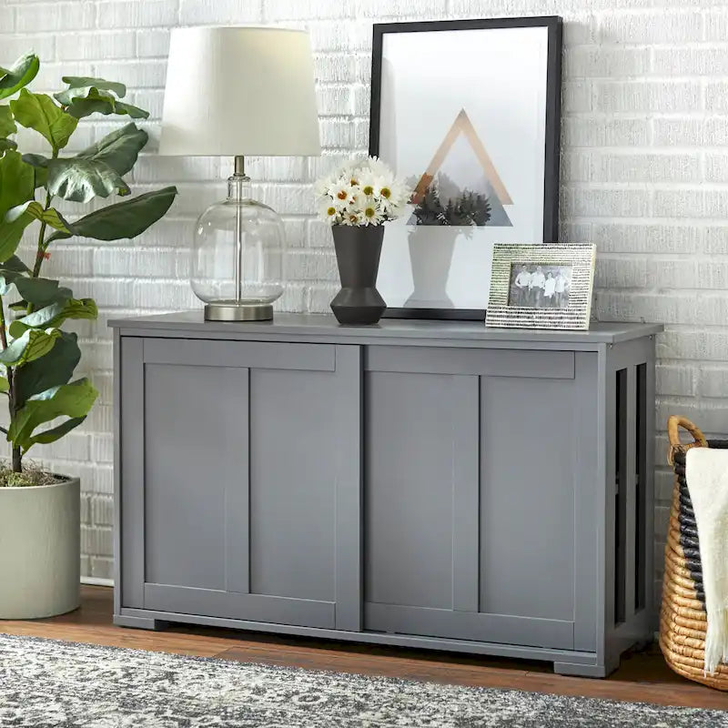 Mobile Contenitore con Ante Scorrevoli Impilabile – Credenza per Sala da Pranzo