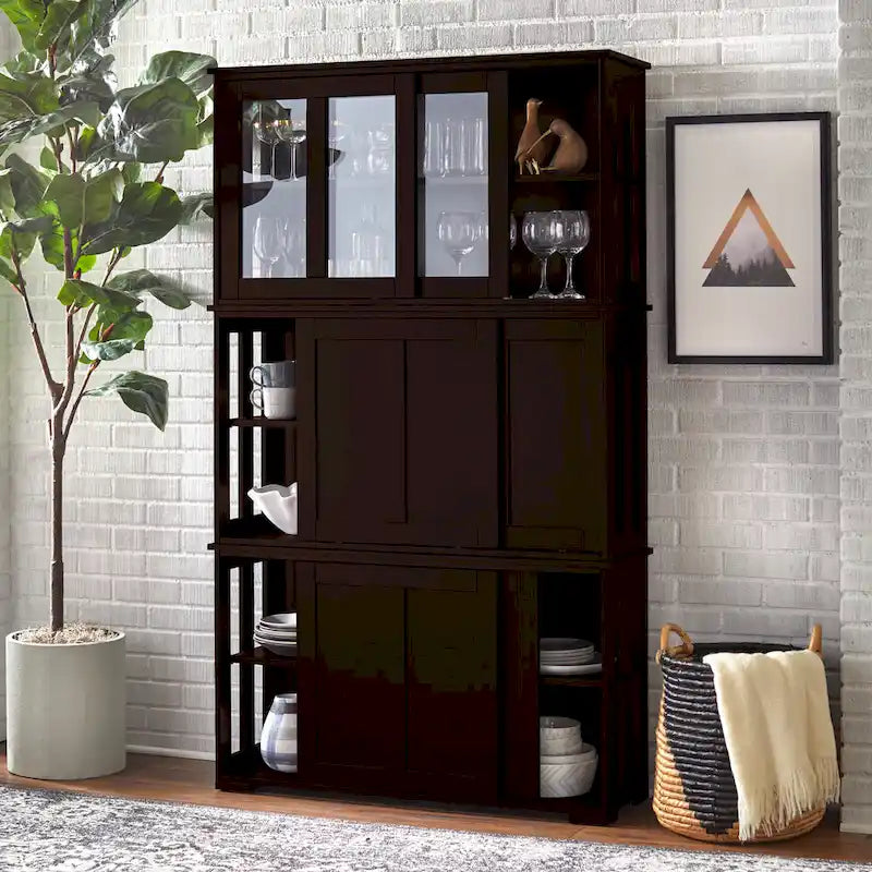 Mobile Contenitore con Ante Scorrevoli Impilabile – Credenza per Sala da Pranzo