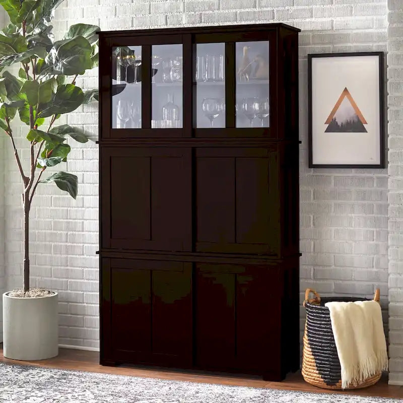 Mobile Contenitore con Ante Scorrevoli Impilabile – Credenza per Sala da Pranzo