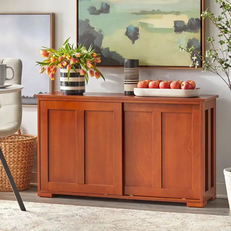 Mobile Contenitore con Ante Scorrevoli Impilabile – Credenza per Sala da Pranzo