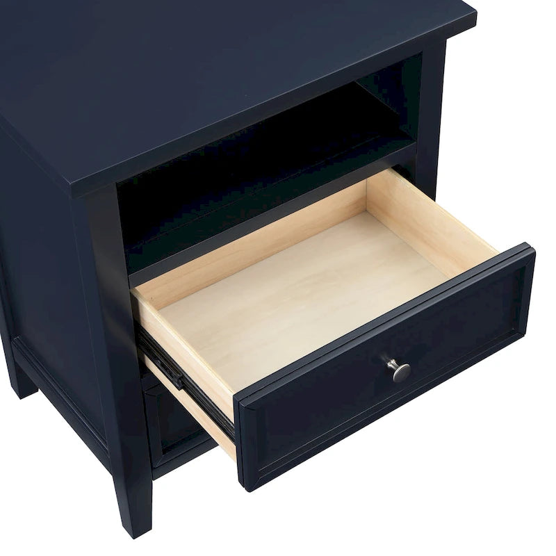 Comodino a 2 cassetti Westby – Comodino da camera da letto con contenitore