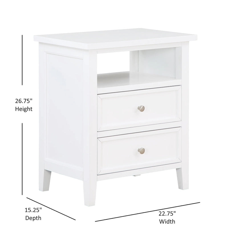 Comodino a 2 cassetti Westby – Comodino da camera da letto con contenitore