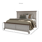 Set camera da letto rustico da 4 pezzi – Letto, cassettiera, specchio e comodino