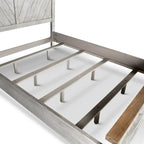 Set camera da letto rustico da 4 pezzi – Letto, cassettiera, specchio e comodino
