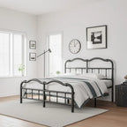 Telaio letto in metallo rinforzato da 14" in stile vintage, supporta fino a 1134 kg, facile da montare e senza cigolii