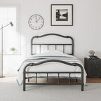 Telaio letto in metallo rinforzato da 14" in stile vintage, supporta fino a 1134 kg, facile da montare e senza cigolii
