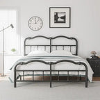 Telaio letto in metallo rinforzato da 14" in stile vintage, supporta fino a 1134 kg, facile da montare e senza cigolii