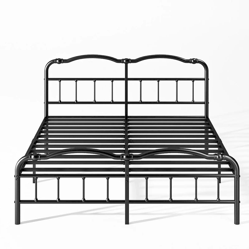 Telaio letto in metallo rinforzato da 14" in stile vintage, supporta fino a 1134 kg, facile da montare e senza cigolii