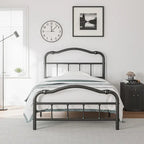 Telaio letto in metallo rinforzato da 14" in stile vintage, supporta fino a 1134 kg, facile da montare e senza cigolii