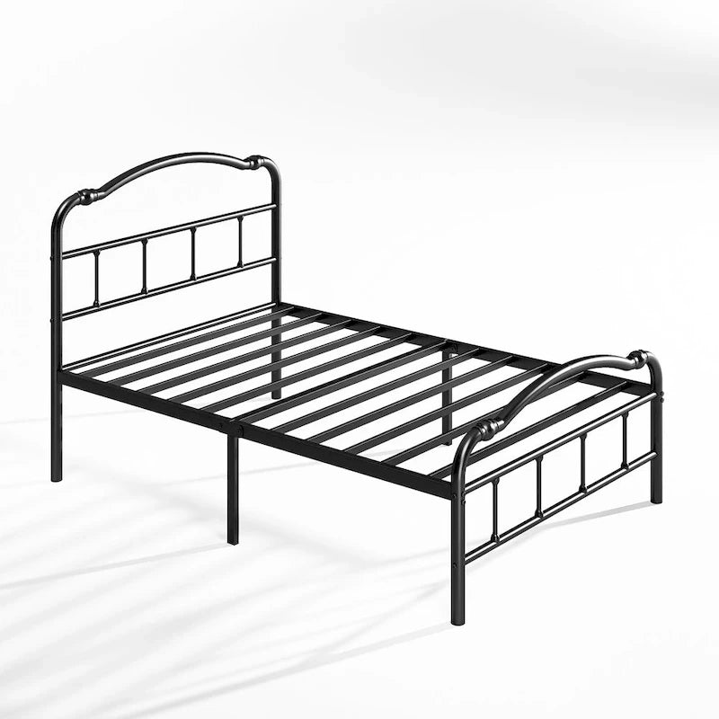 Telaio letto in metallo rinforzato da 14" in stile vintage, supporta fino a 1134 kg, facile da montare e senza cigolii