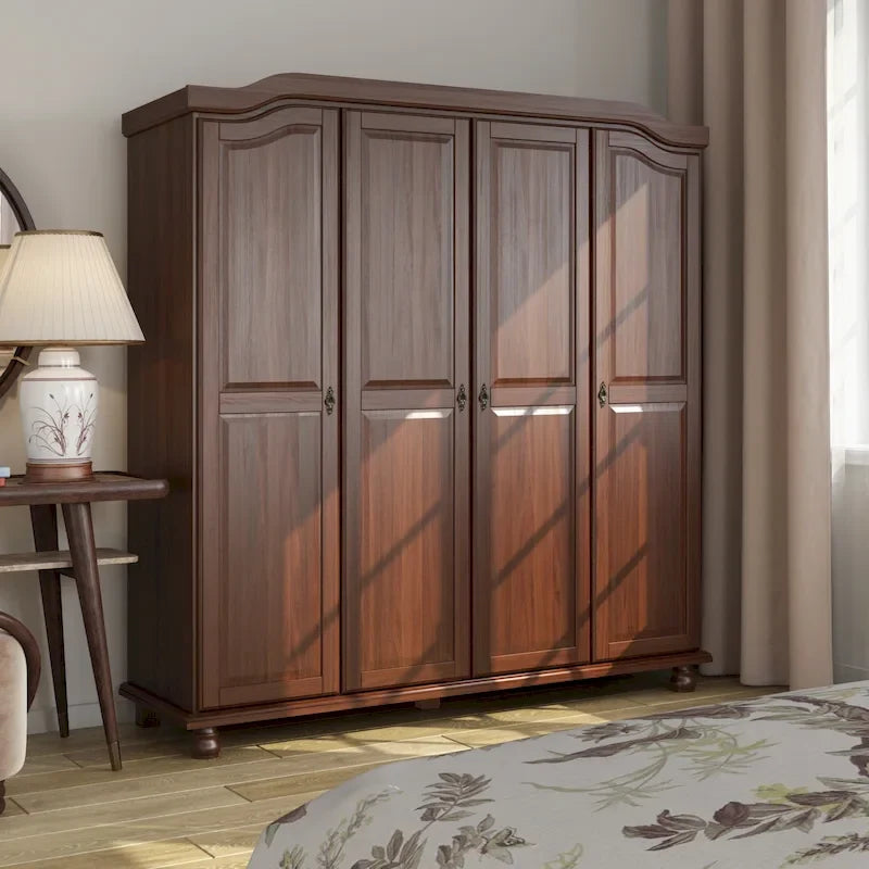 Armadio a 4 ante in legno massello al 100% – Mobile contenitore per camera da letto