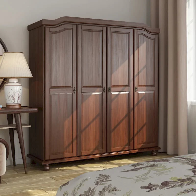 Armadio a 4 ante in legno massello al 100% – Mobile contenitore per camera da letto