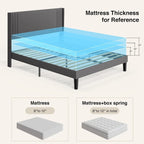 Letto Imbottito Matrimoniale/King con Canali Verticali e Testiera ad Ali