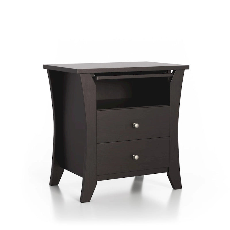 Comodino transizionale Mendolla di Furniture of America con 2 cassetti e ripiano