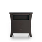 Comodino transizionale Mendolla di Furniture of America con 2 cassetti e ripiano
