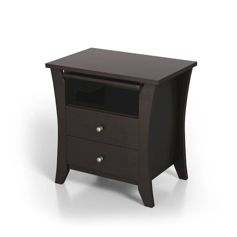 Comodino transizionale Mendolla di Furniture of America con 2 cassetti e ripiano