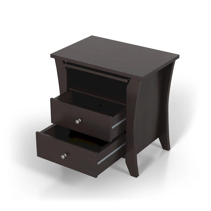 Comodino transizionale Mendolla di Furniture of America con 2 cassetti e ripiano