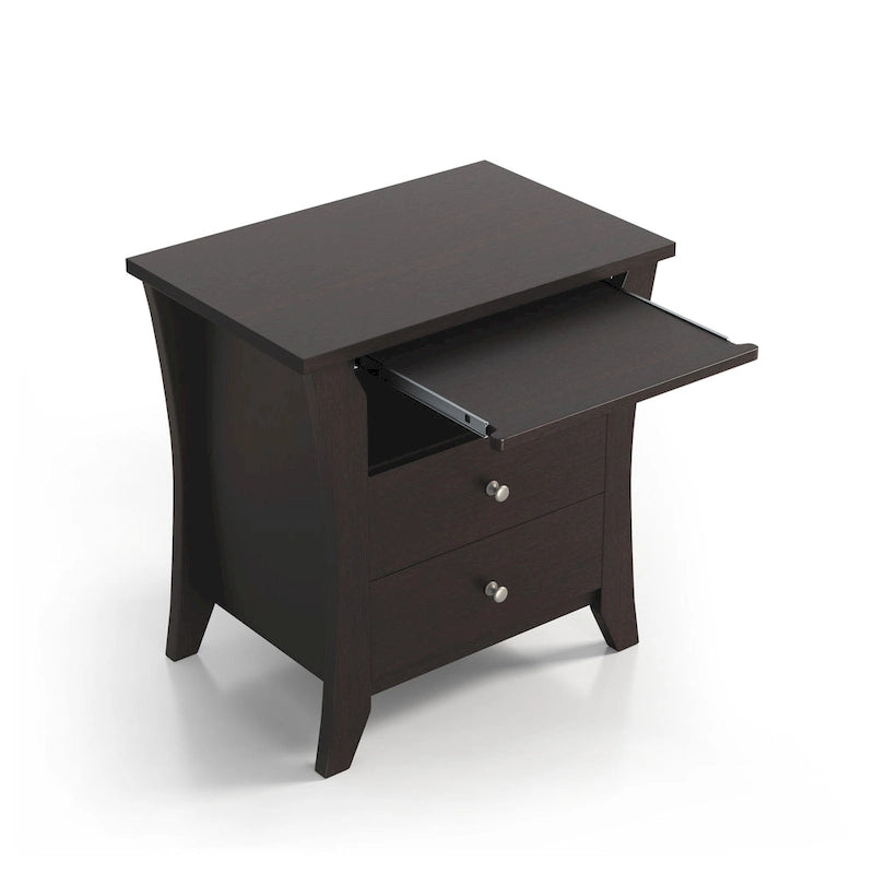 Comodino transizionale Mendolla di Furniture of America con 2 cassetti e ripiano