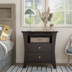 Comodino transizionale Mendolla di Furniture of America con 2 cassetti e ripiano