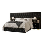 CraftPorch Set 3 Comodini e Letto con Piattaforma Lussuosa in Velluto Capitonnè