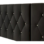 CraftPorch Set 3 Comodini e Letto con Piattaforma Lussuosa in Velluto Capitonnè