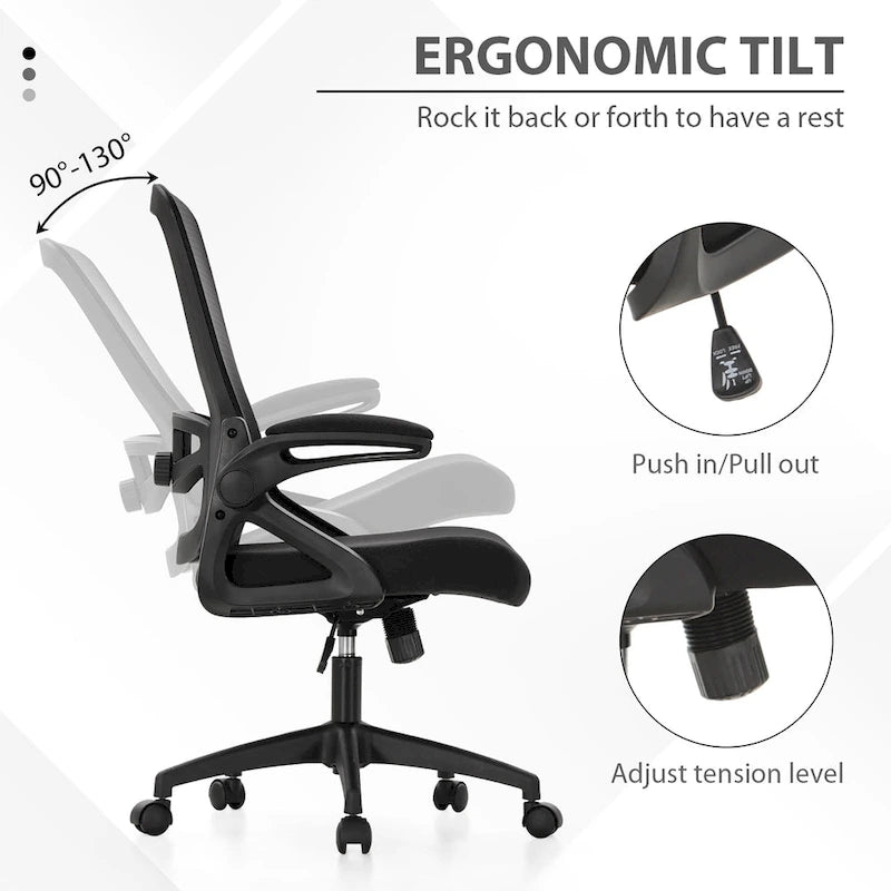 Sedia da Ufficio Ergonomica in Rete con Schienale Alto, Sedia da Computer Direzionale Girevole a 360°