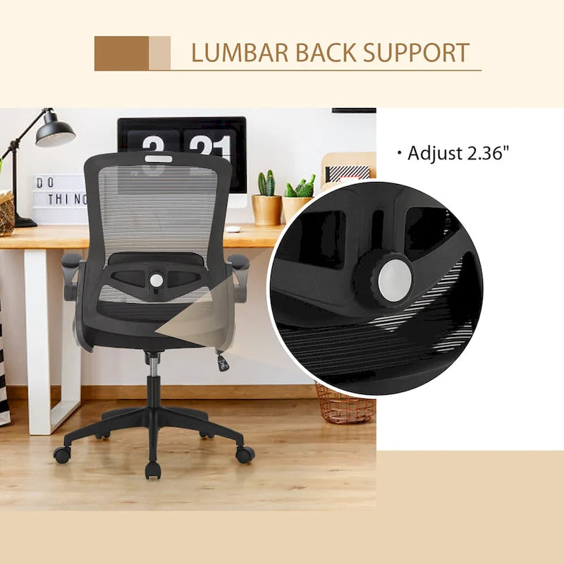 Sedia da Ufficio Ergonomica in Rete con Schienale Alto, Sedia da Computer Direzionale Girevole a 360°