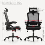 Sedia da Ufficio Ergonomica in Rete con Schienale Alto, Sedia da Computer Direzionale Girevole a 360°