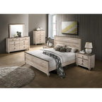 Set da camera da letto King 6 pezzi contemporaneo – Finitura in legno sbiancato