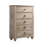 Set da camera da letto King 6 pezzi contemporaneo – Finitura in legno sbiancato