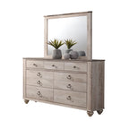 Set da camera da letto King 6 pezzi contemporaneo – Finitura in legno sbiancato