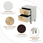 Cassettiera a 3 cassetti in stile coloniale con motivo ad anello in legno intagliato – Legno naturale Boho