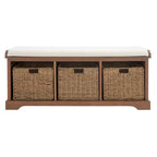 Panca contenitore SAFAVIEH Eola grigio/bianco - 47 x 16,1 x 19,9 - 47Lx16Px20H