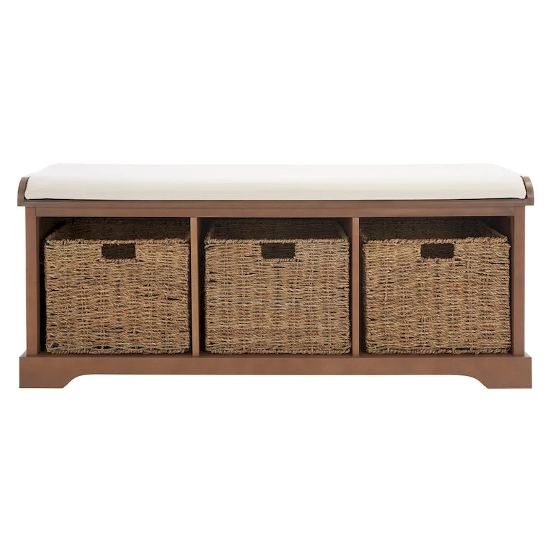 Panca contenitore SAFAVIEH Eola grigio/bianco - 47 x 16,1 x 19,9 - 47Lx16Px20H