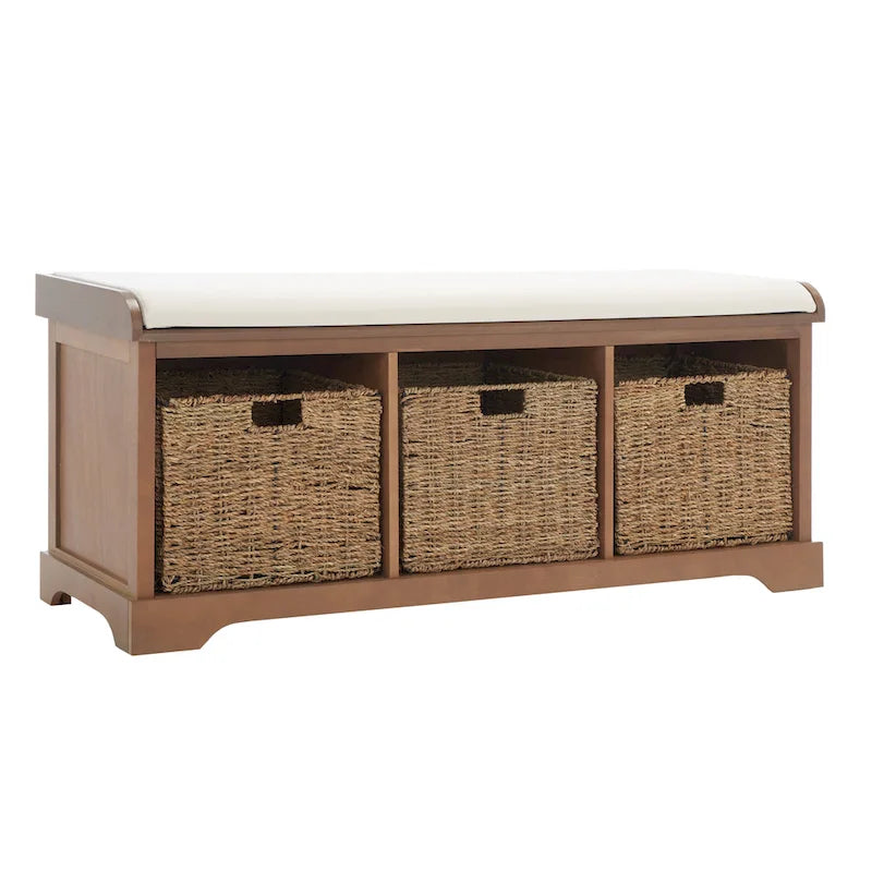 Panca contenitore SAFAVIEH Eola grigio/bianco - 47 x 16,1 x 19,9 - 47Lx16Px20H